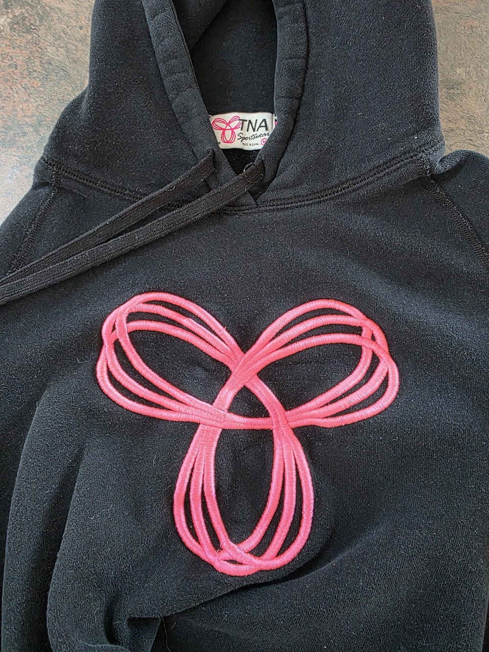 TNA Black Hoodie with Pink Rope Emblem